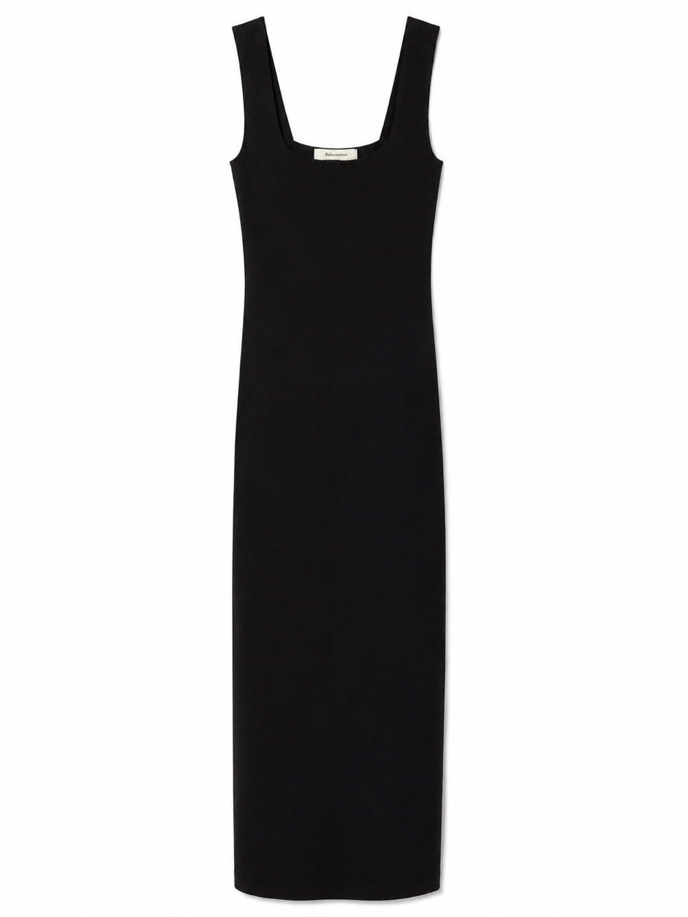 Reformation Black Square Neck Sleeveless Maxi Dress Size 2